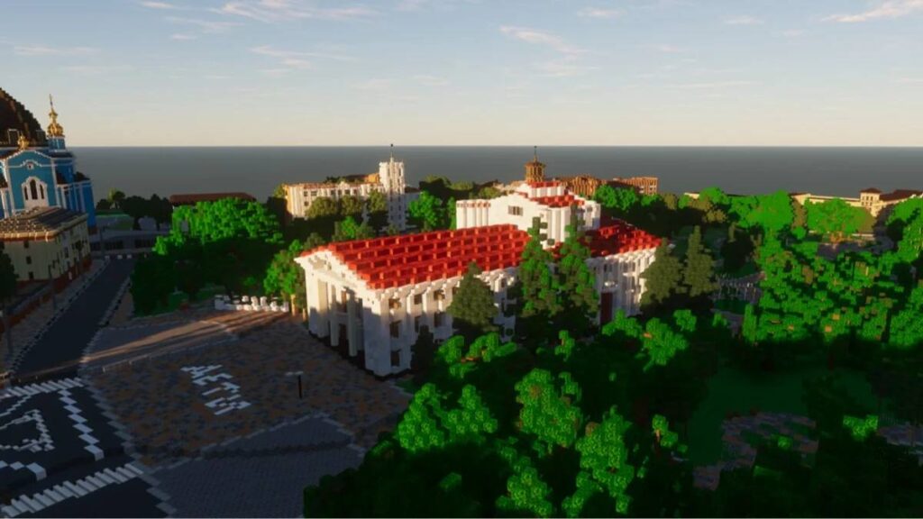 Українські геймери відтворюють зруйнований Маріуполь у грі Minecraft. Фото