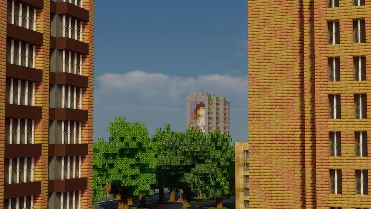 Українські геймери відтворюють зруйнований Маріуполь у грі Minecraft. Фото